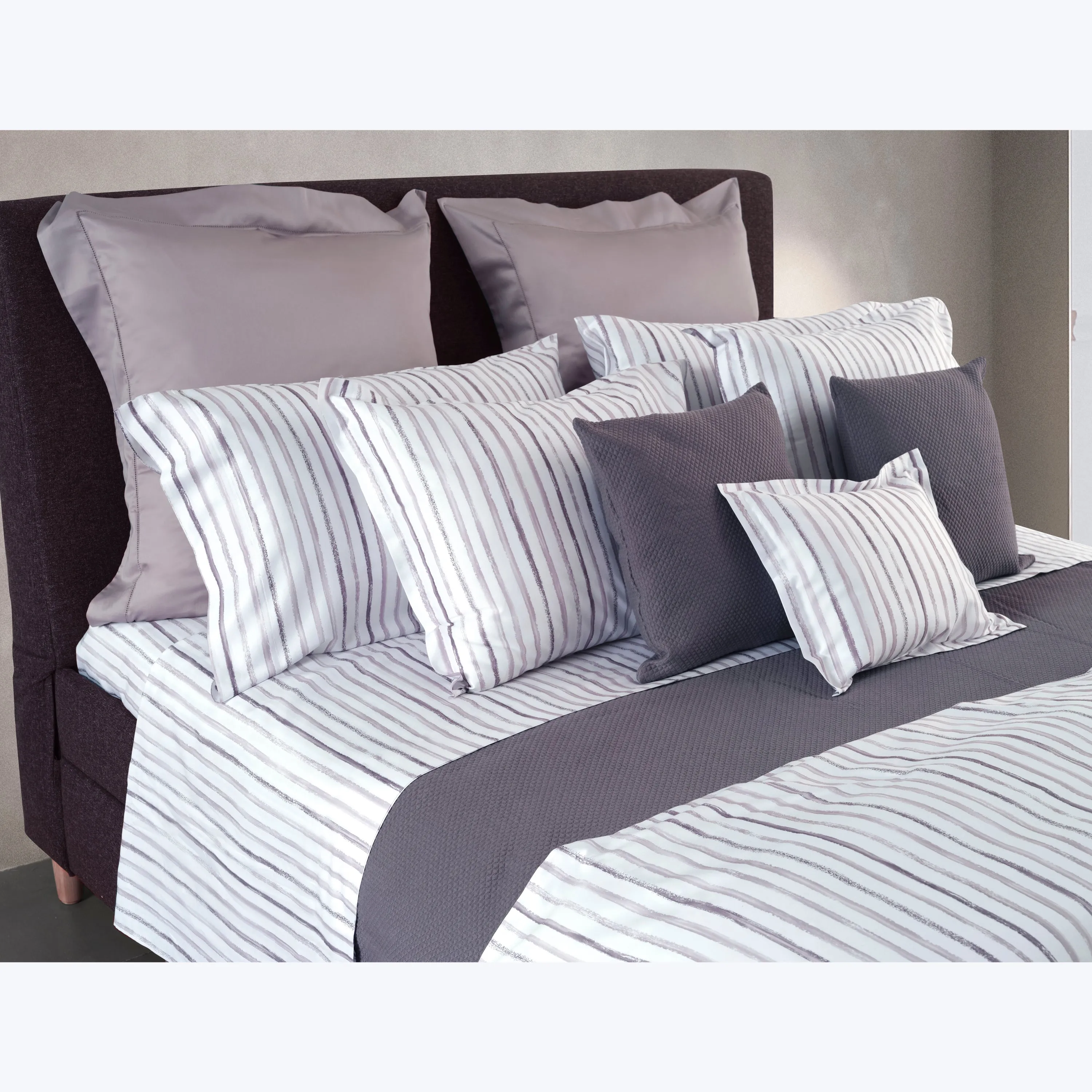Rigato Duvets & Shams, Thistle