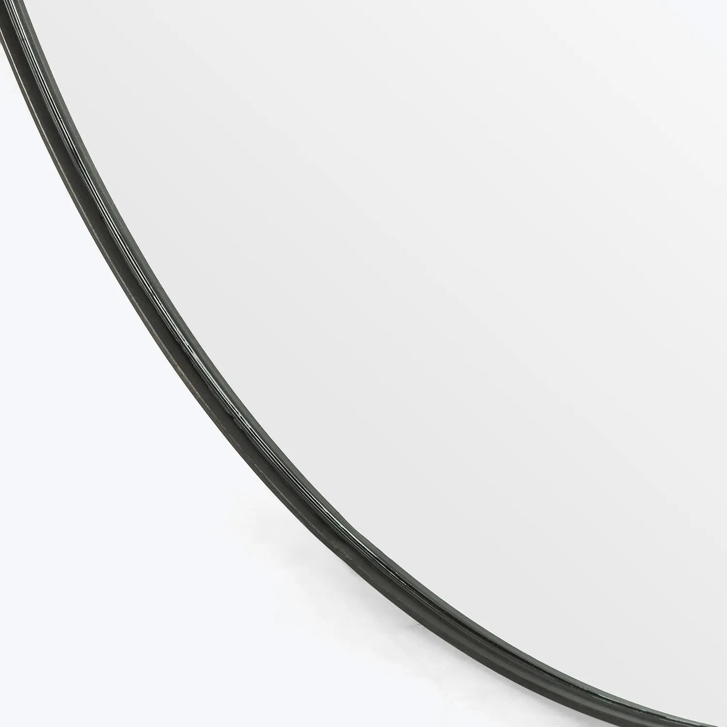 Round Black Iron Mirror