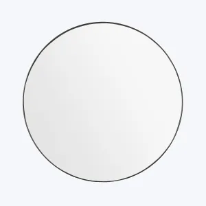 Round Black Iron Mirror