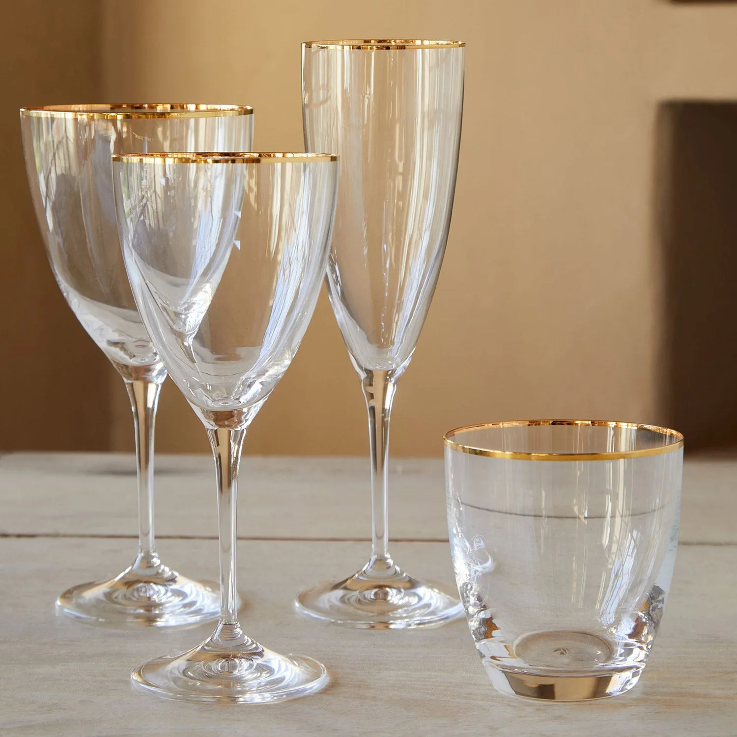 Sensa Water Glass with Golden Rim, Set of 6