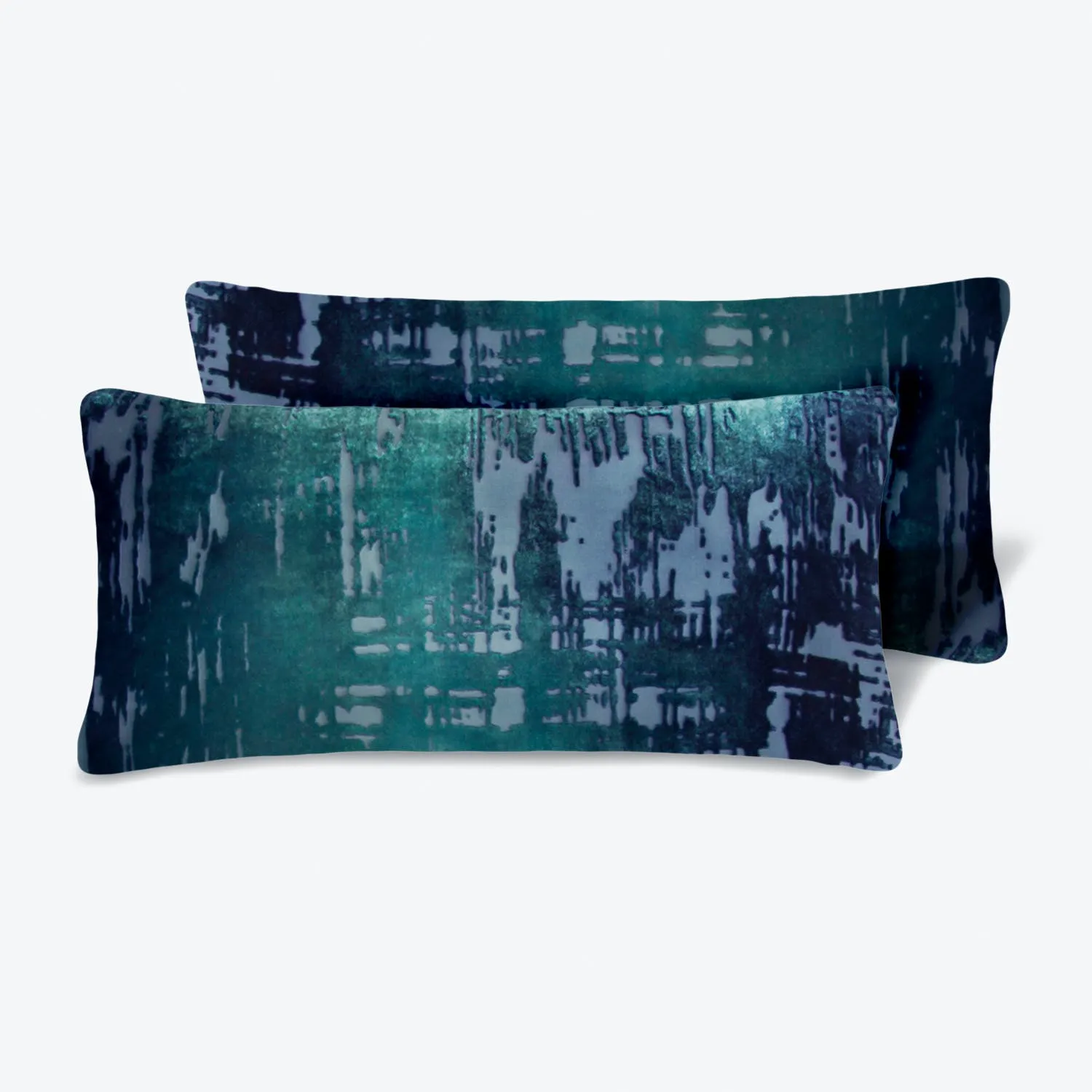 Set of 2 Mini Brushstroke Velvet Pillow, Shark