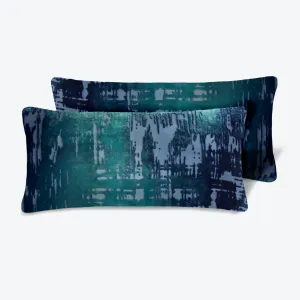 Set of 2 Mini Brushstroke Velvet Pillow, Shark