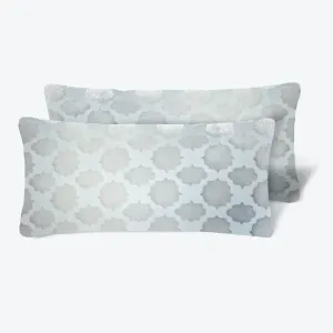 Set of 2 Mini Mod Fretwork Velvet Pillow, Mineral