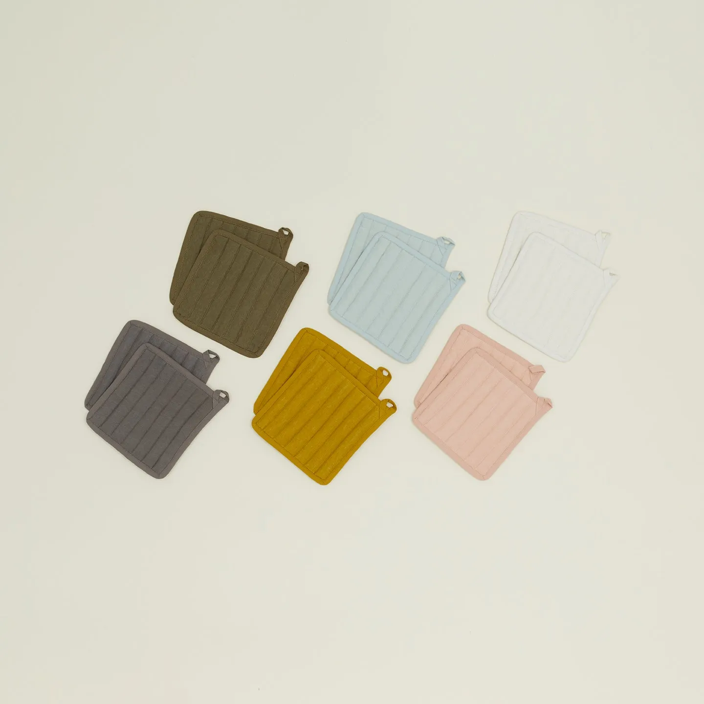 Simple Linen Pot Holders, Set of 2