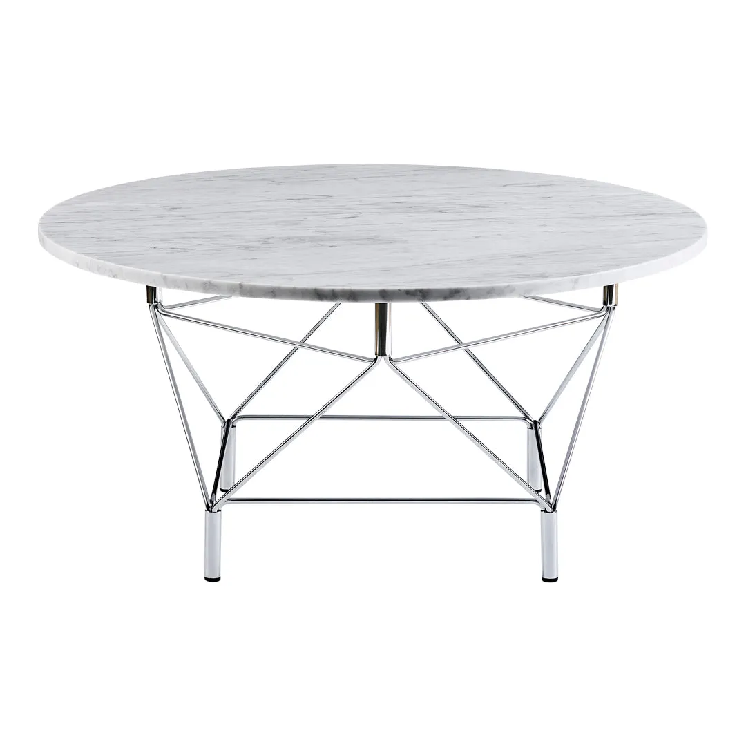 Spider Corner Coffee Table w/ Square Base - Round Top