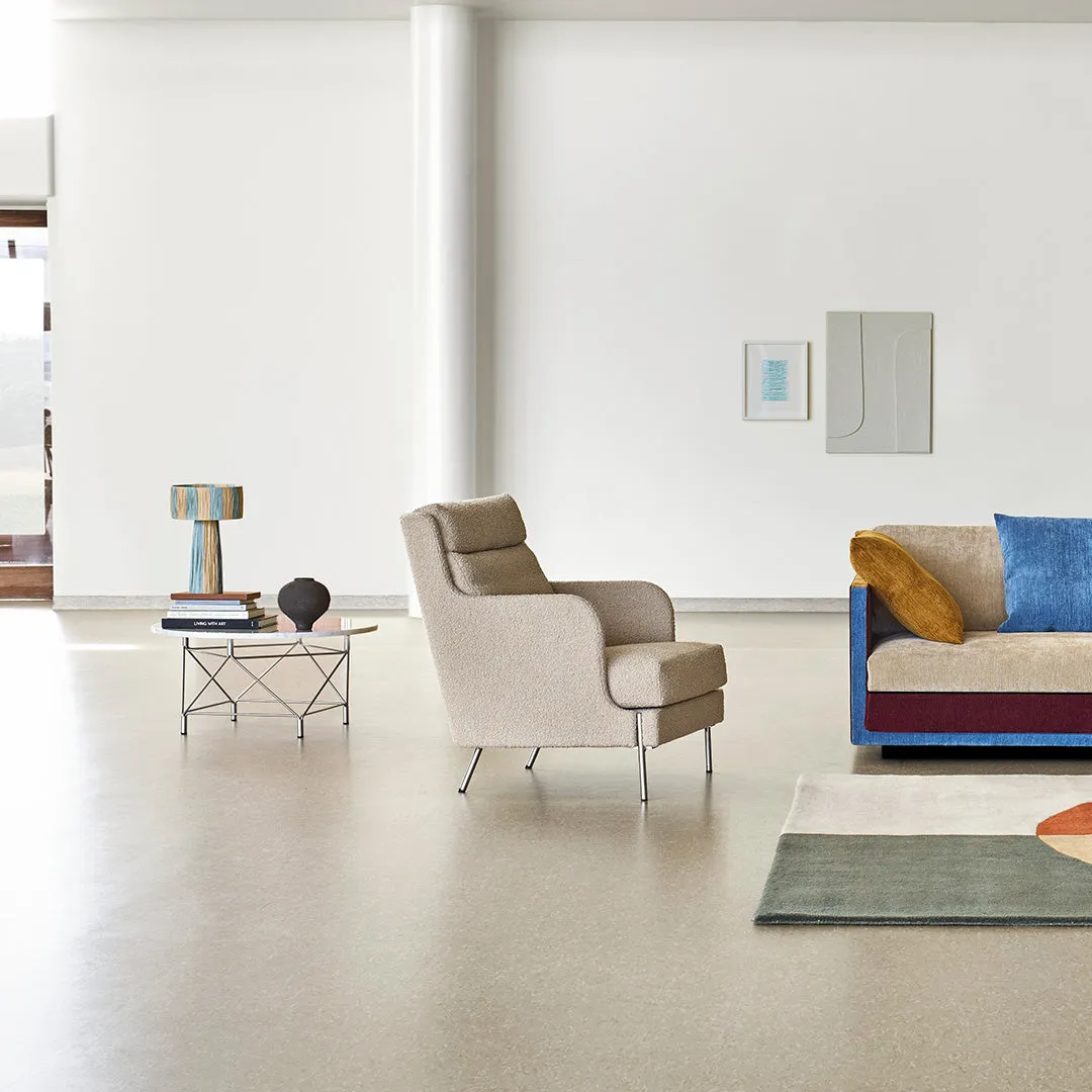 Spider Corner Coffee Table w/ Square Base - Round Top