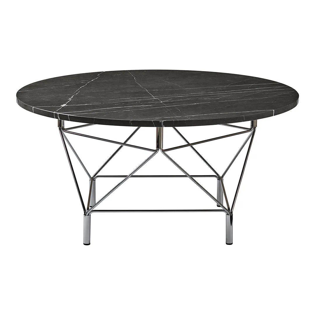 Spider Corner Coffee Table w/ Square Base - Round Top