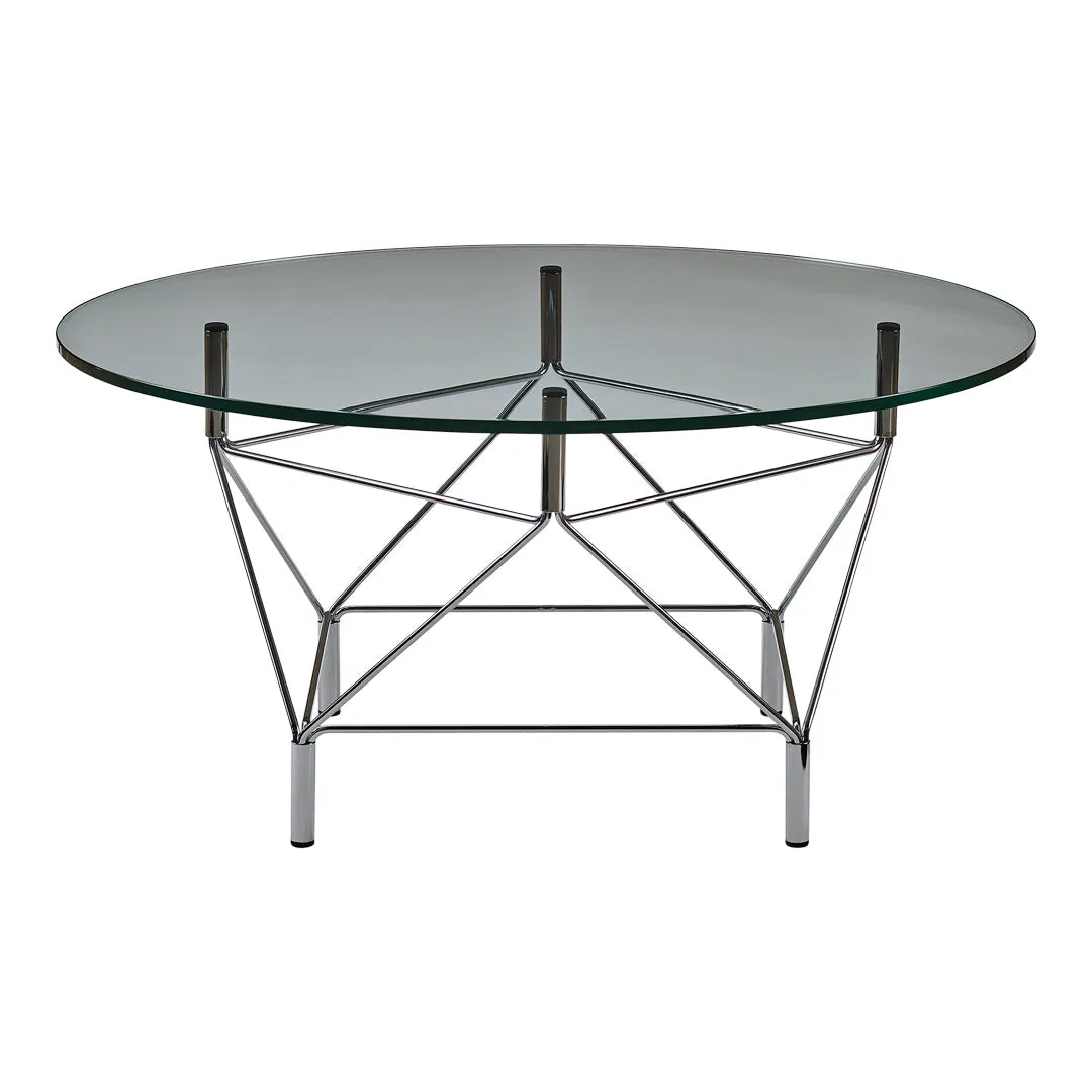 Spider Corner Coffee Table w/ Square Base - Round Top
