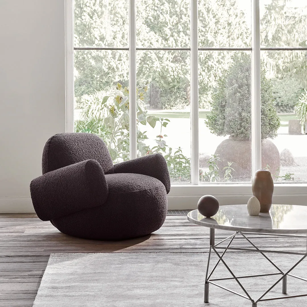 Spider Corner Coffee Table w/ Square Base - Round Top