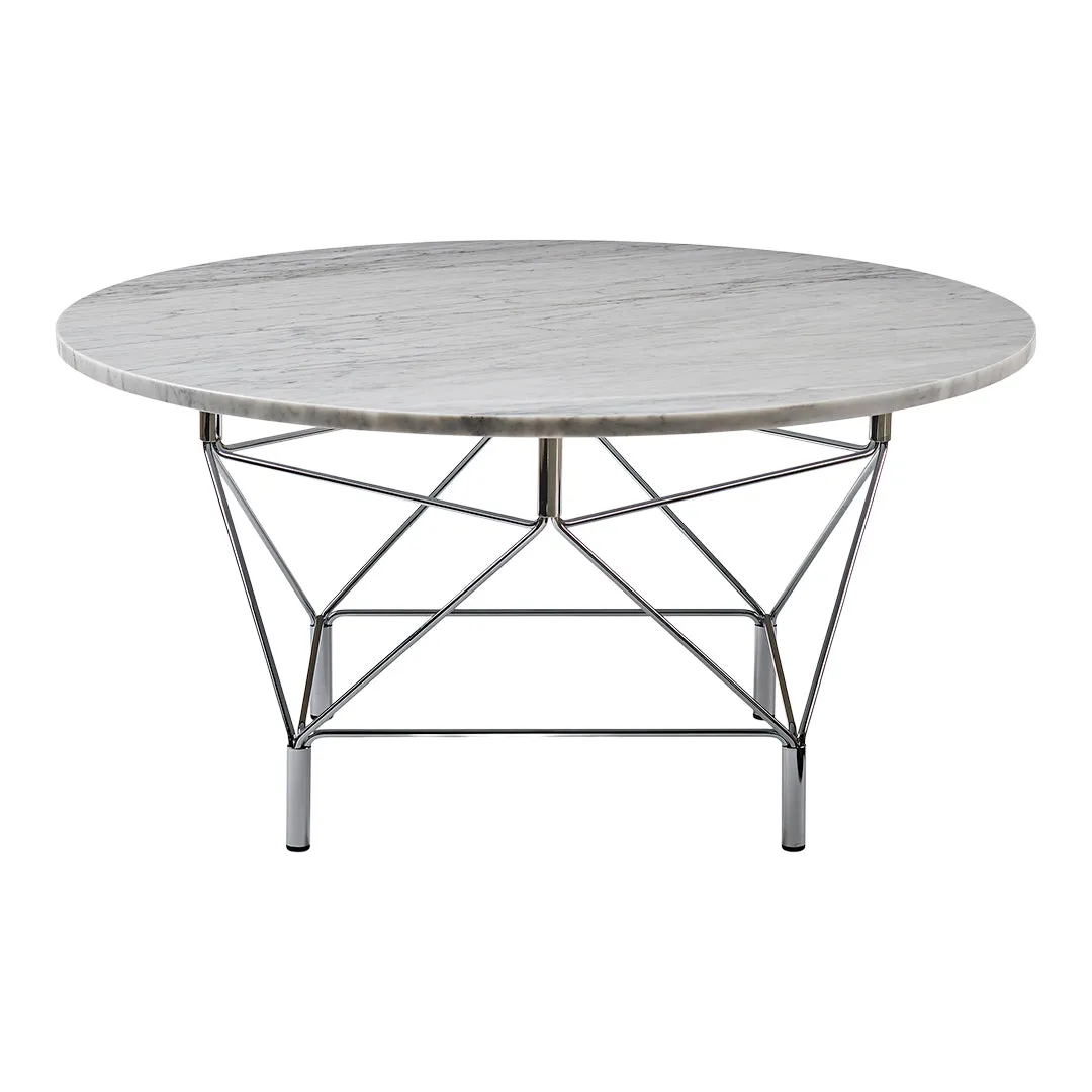 Spider Corner Coffee Table w/ Square Base - Round Top
