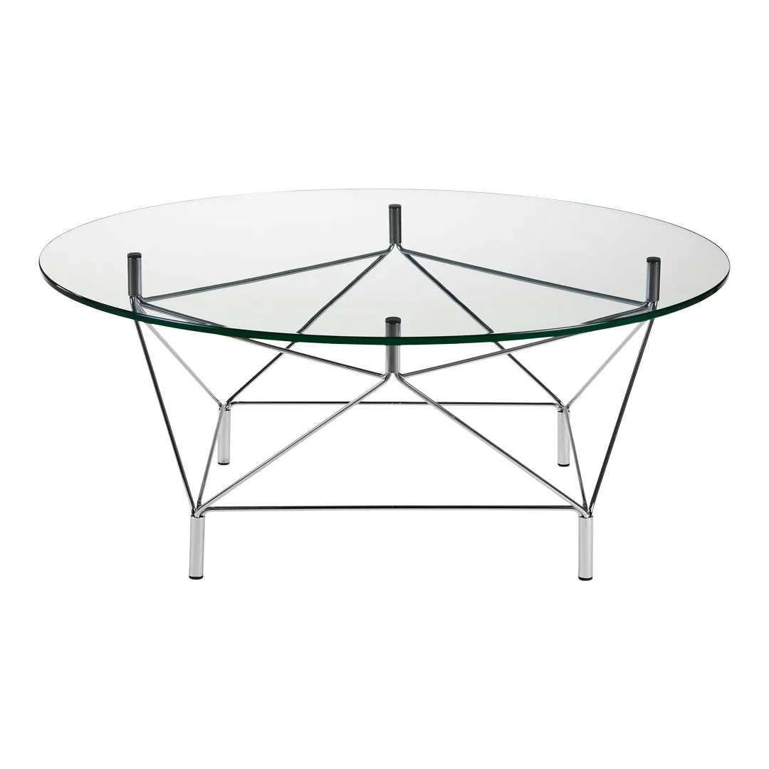 Spider Corner Coffee Table w/ Square Base - Round Top
