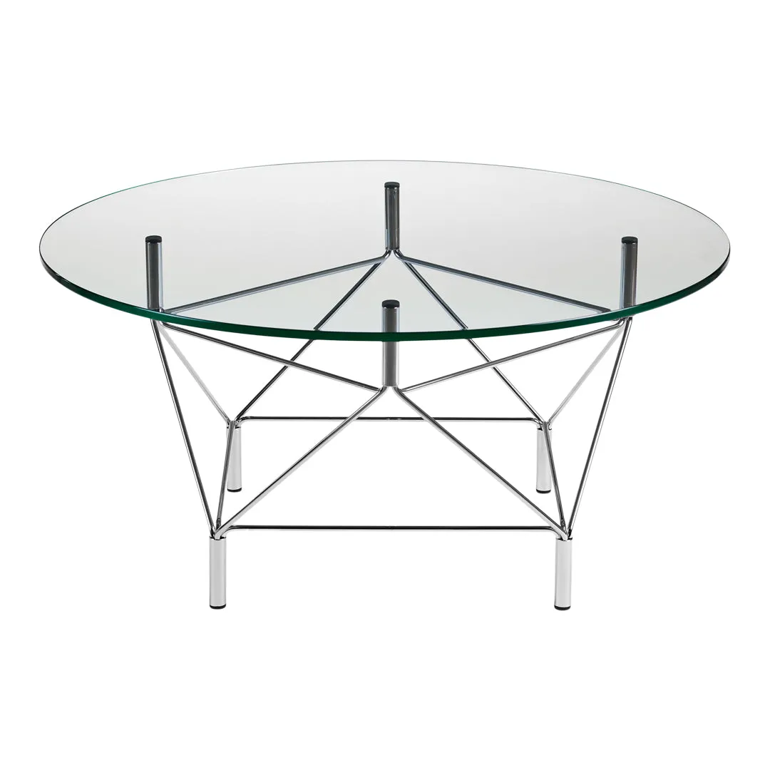 Spider Corner Coffee Table w/ Square Base - Round Top