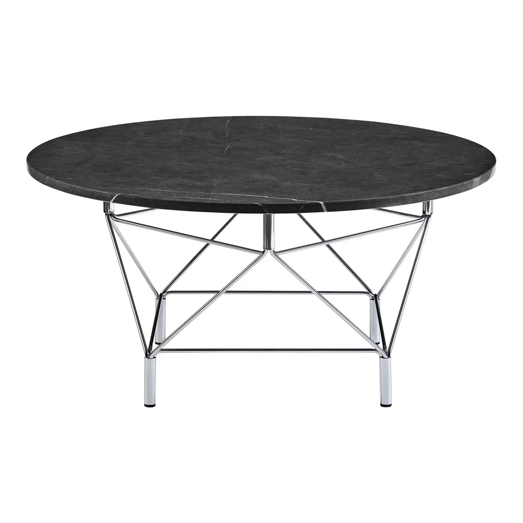 Spider Corner Coffee Table w/ Square Base - Round Top