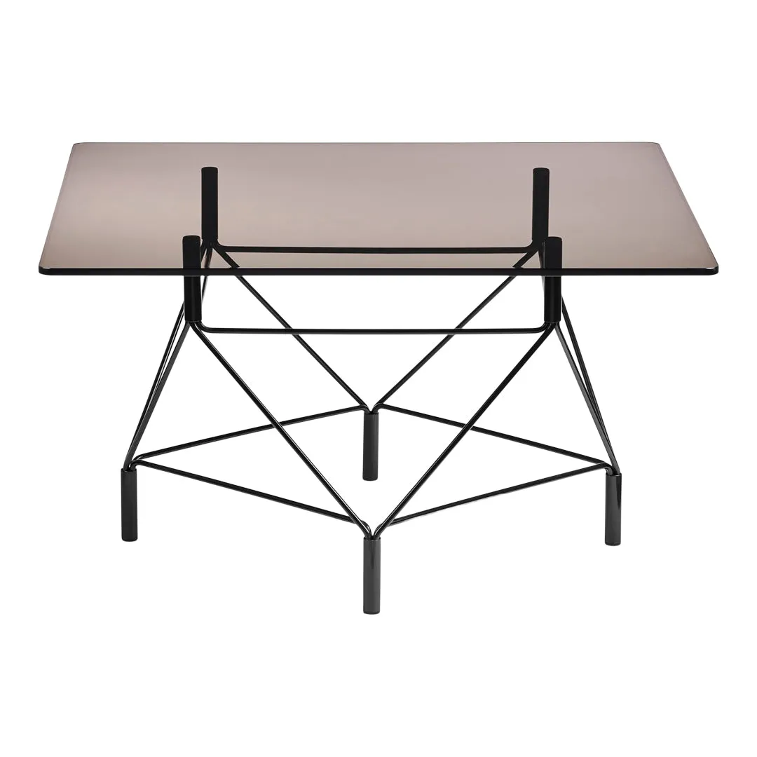 Spider Corner Coffee Table w/ Square Base - Square Top