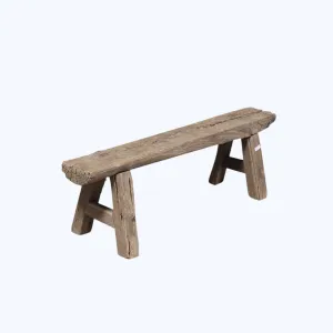 Vintage Raw Elm Bench