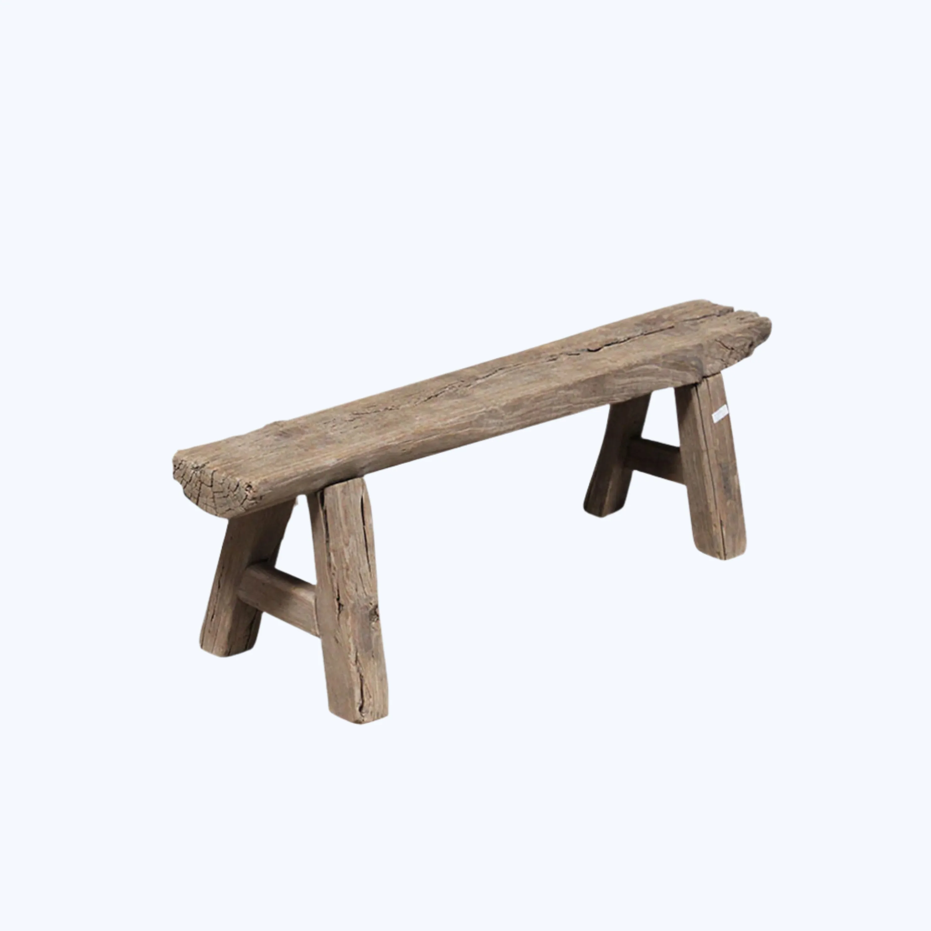 Vintage Raw Elm Bench