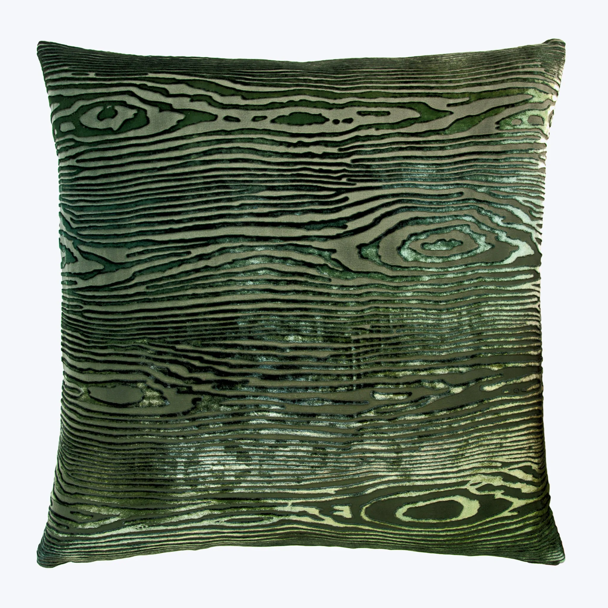 Woodgrain Velvet Pillow, Evergreen