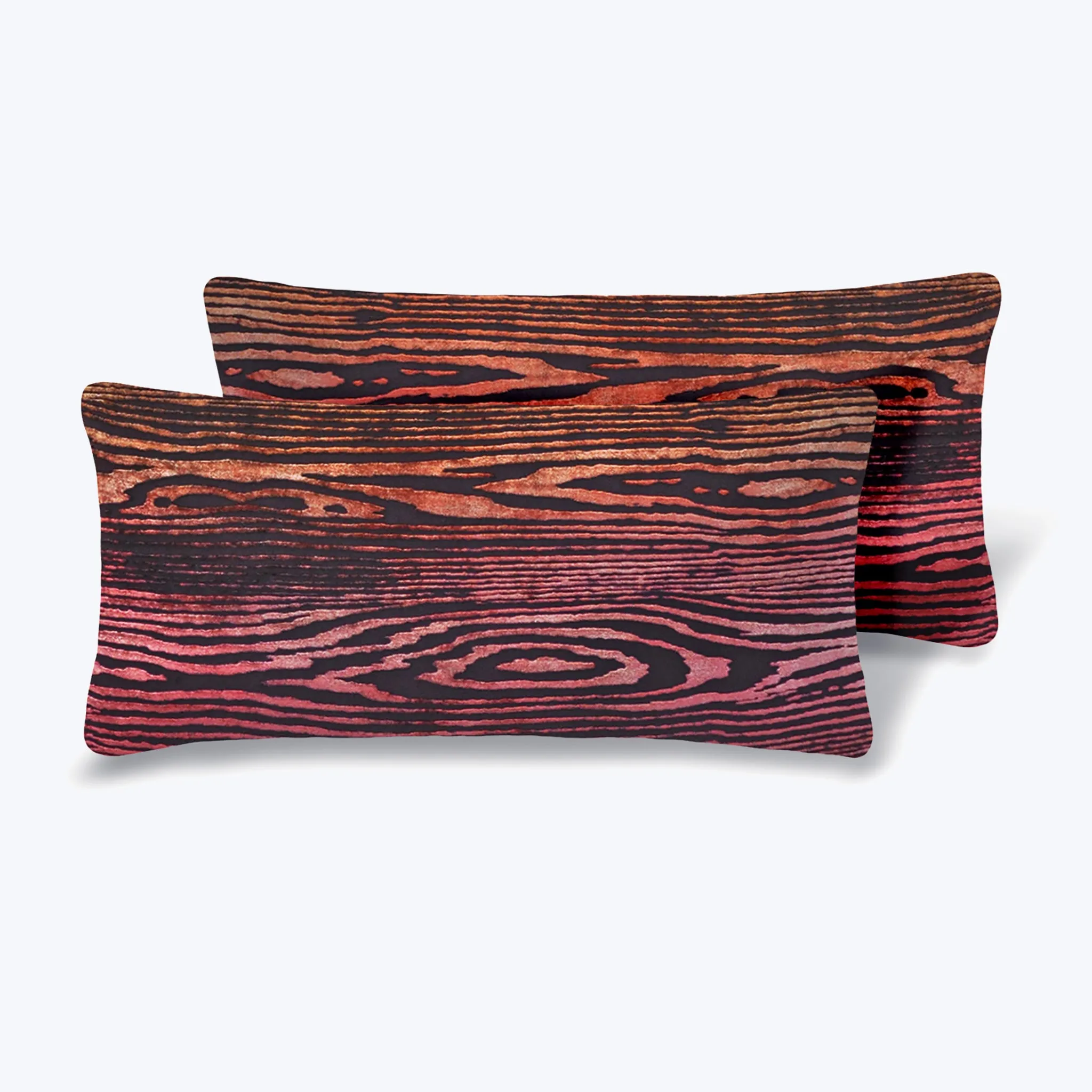 Woodgrain Velvet Pillow, Set of 2