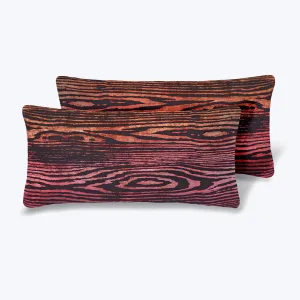 Woodgrain Velvet Pillow, Set of 2